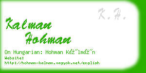 kalman hohman business card